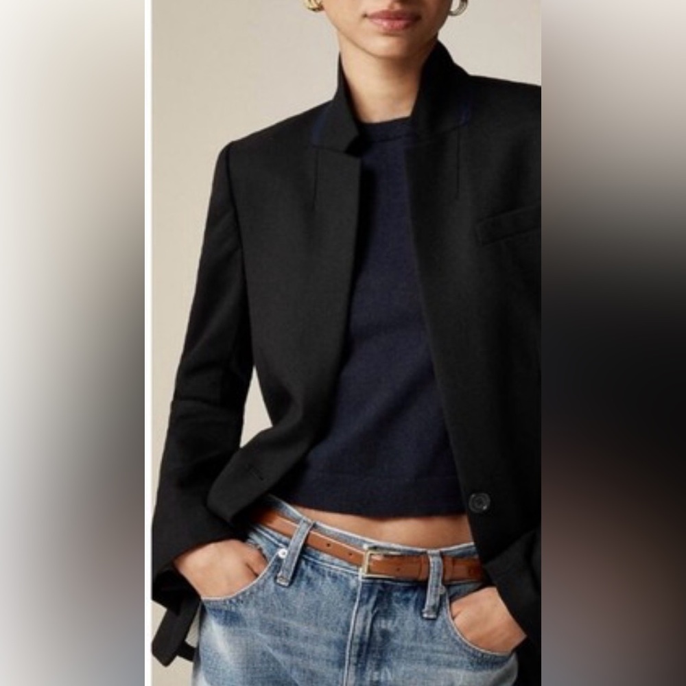 NWNT J Crew Regent Single Black Jacket Blazer Like New Black Label